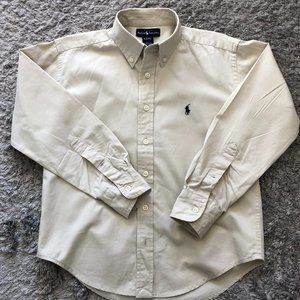POLO RALPH LAUREN Boys' Beige Button Up Shirt